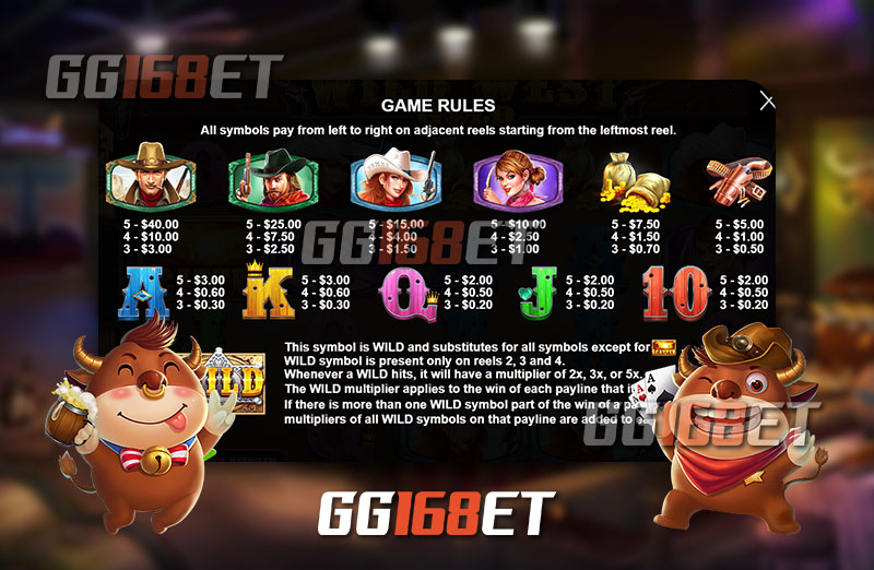 สัญลักษณ์และฟีเจอร์ภายในเกมสล็อตคาวบอย wild west gold free play เข้าใจง่ายภาพสวยงาม เล่นเกมได้เงินจริงแน่นอน