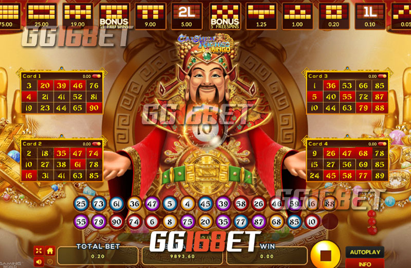 Caishen Riches Bingo เกมเดิมพันจักรพรรดิแห่งความร่ำรวย บิงโกตัวเลข